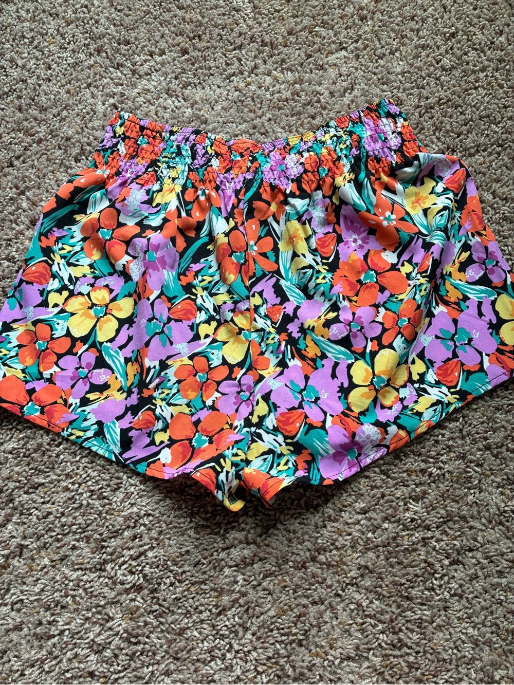 Floral Elastic-Waist Women's Shorts - Multi